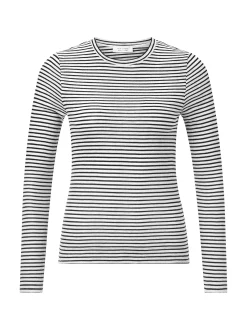 Rich & Royal Damen Langarmshirt in weiß schoko