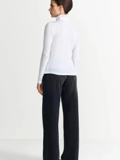 Rich & Royal Damen Langarmshirt - Mat Mix in weiß