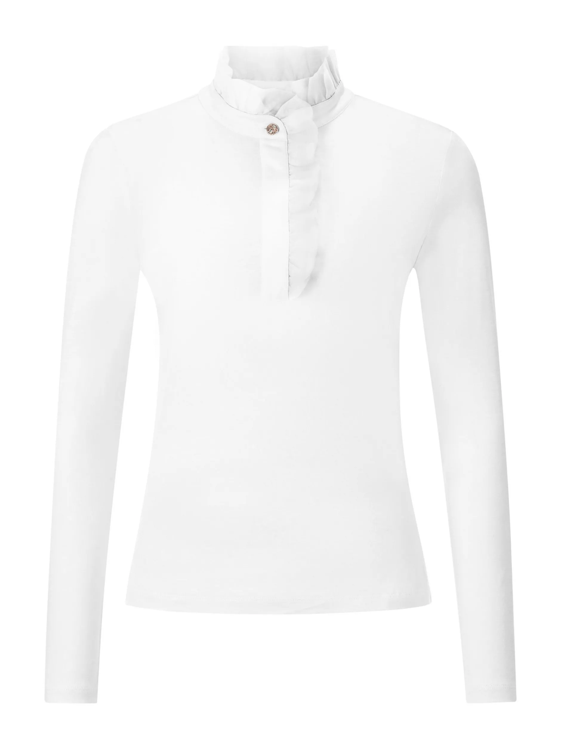 Rich & Royal Damen Langarmshirt - Mat Mix in weiß