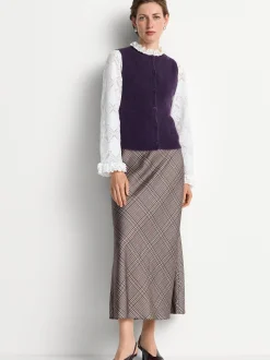 Rich & Royal Damen Midirock in camel mehrfarbig