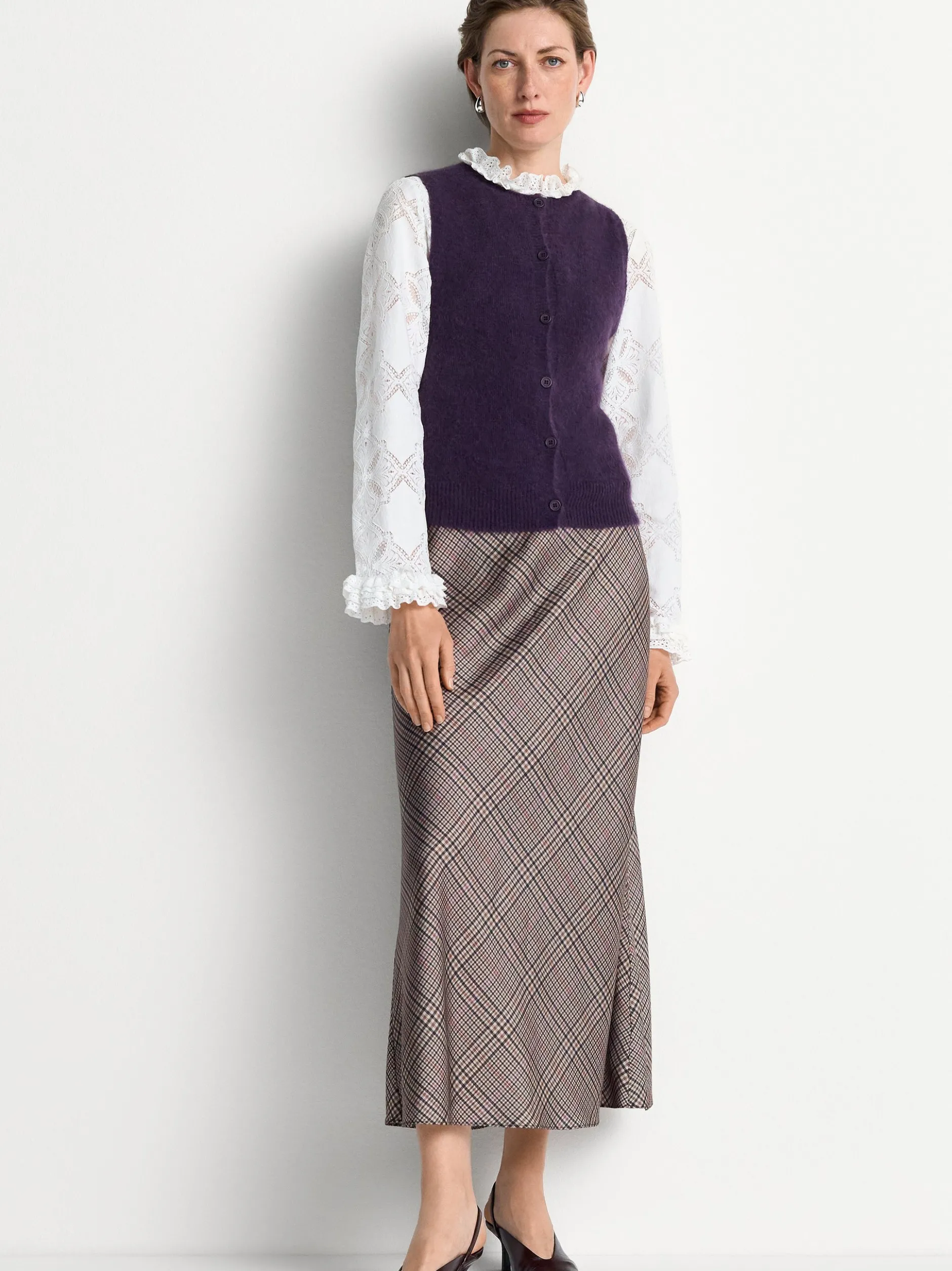 Rich & Royal Damen Midirock in camel mehrfarbig