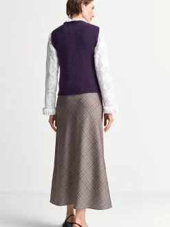 Rich & Royal Damen Midirock in camel mehrfarbig