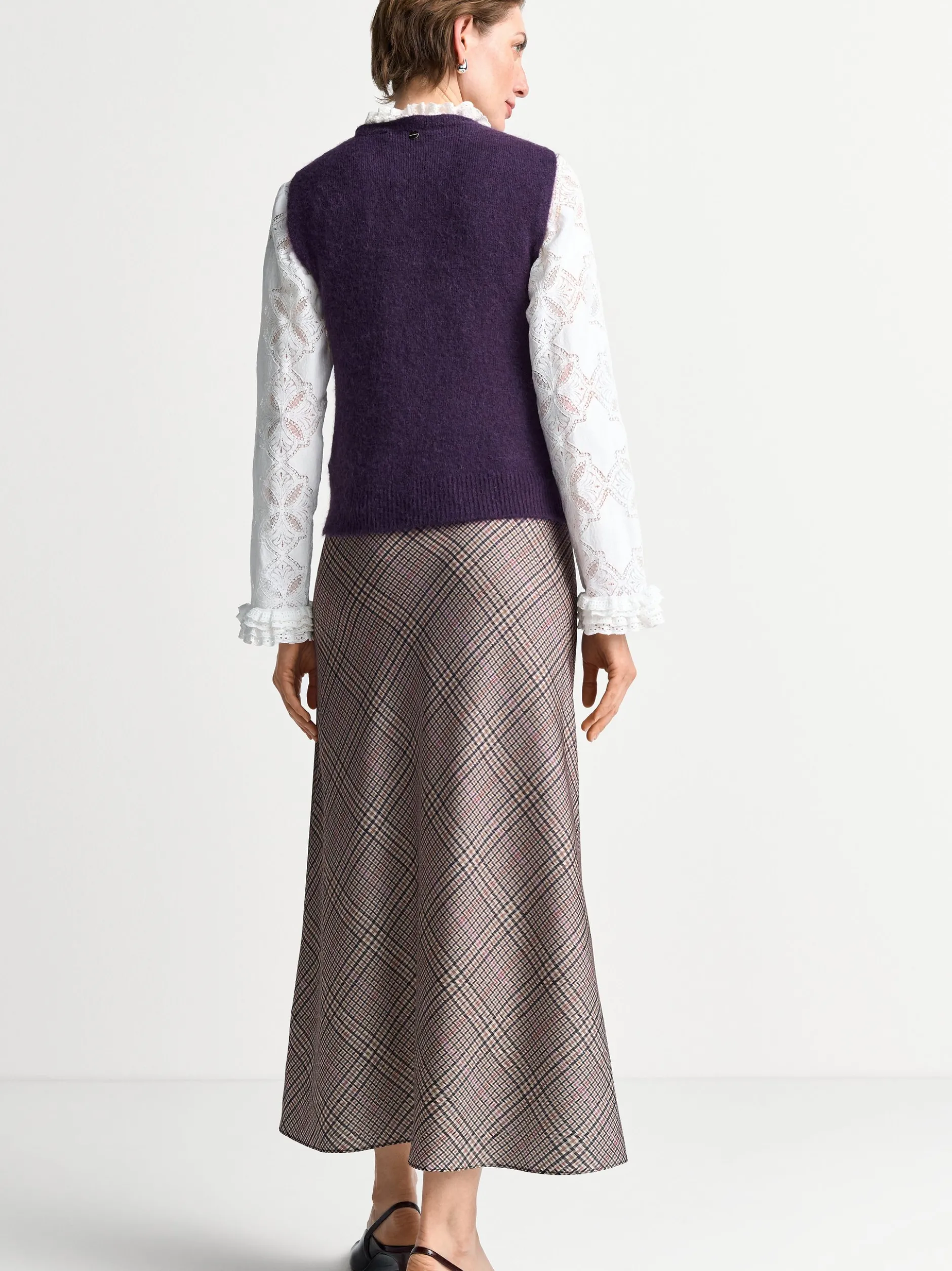 Rich & Royal Damen Midirock in camel mehrfarbig