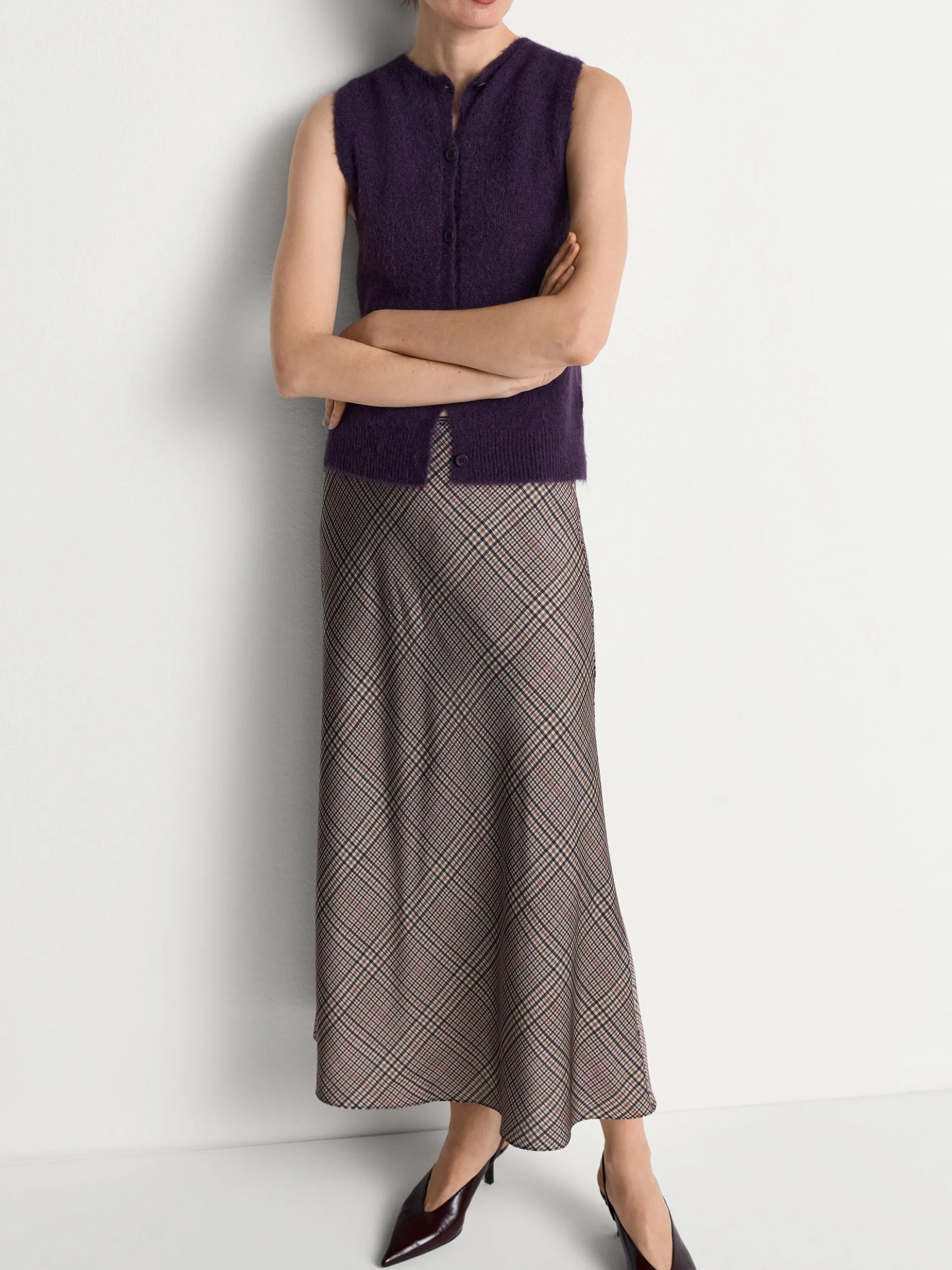 Rich & Royal Damen Midirock in camel mehrfarbig