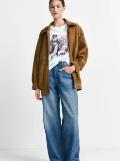 Rich & Royal Damen T-Shirt in weiß braun