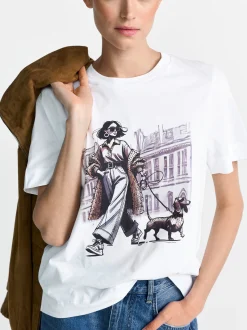 Rich & Royal Damen T-Shirt in weiß braun