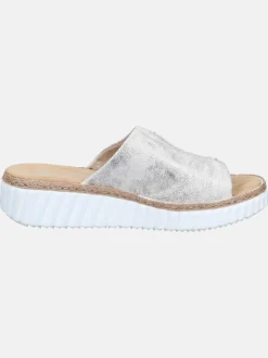 Rieker Damen Pantoletten - Basic in ecru