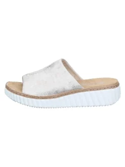 Rieker Damen Pantoletten - Basic in ecru