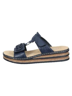 Rieker Damen Pantoletten - Basic in blau