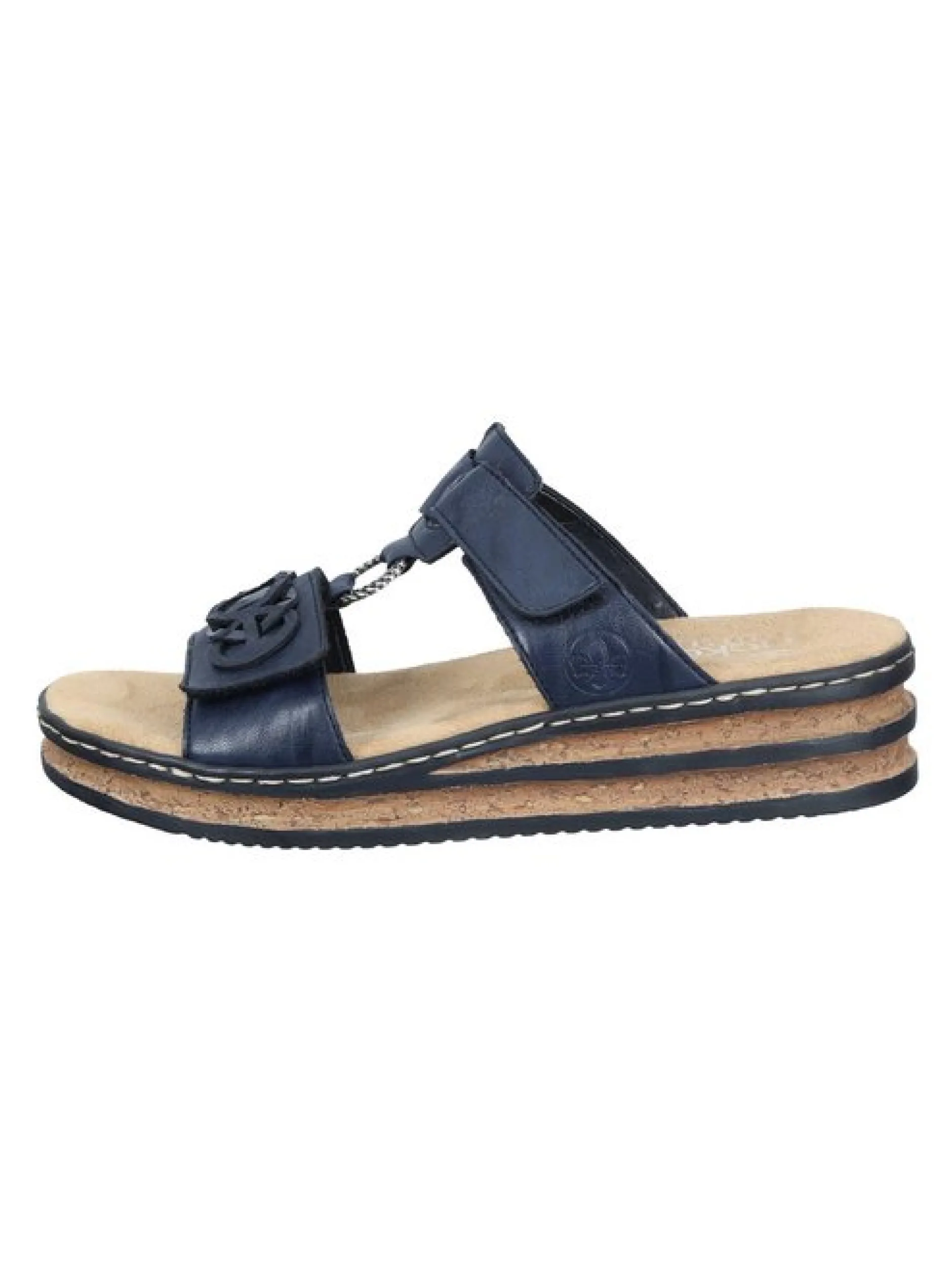 Rieker Damen Pantoletten - Basic in blau