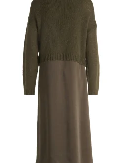 Robe Légère Damen Kleid-Pullover-Set mit Mohair-Anteil in khaki