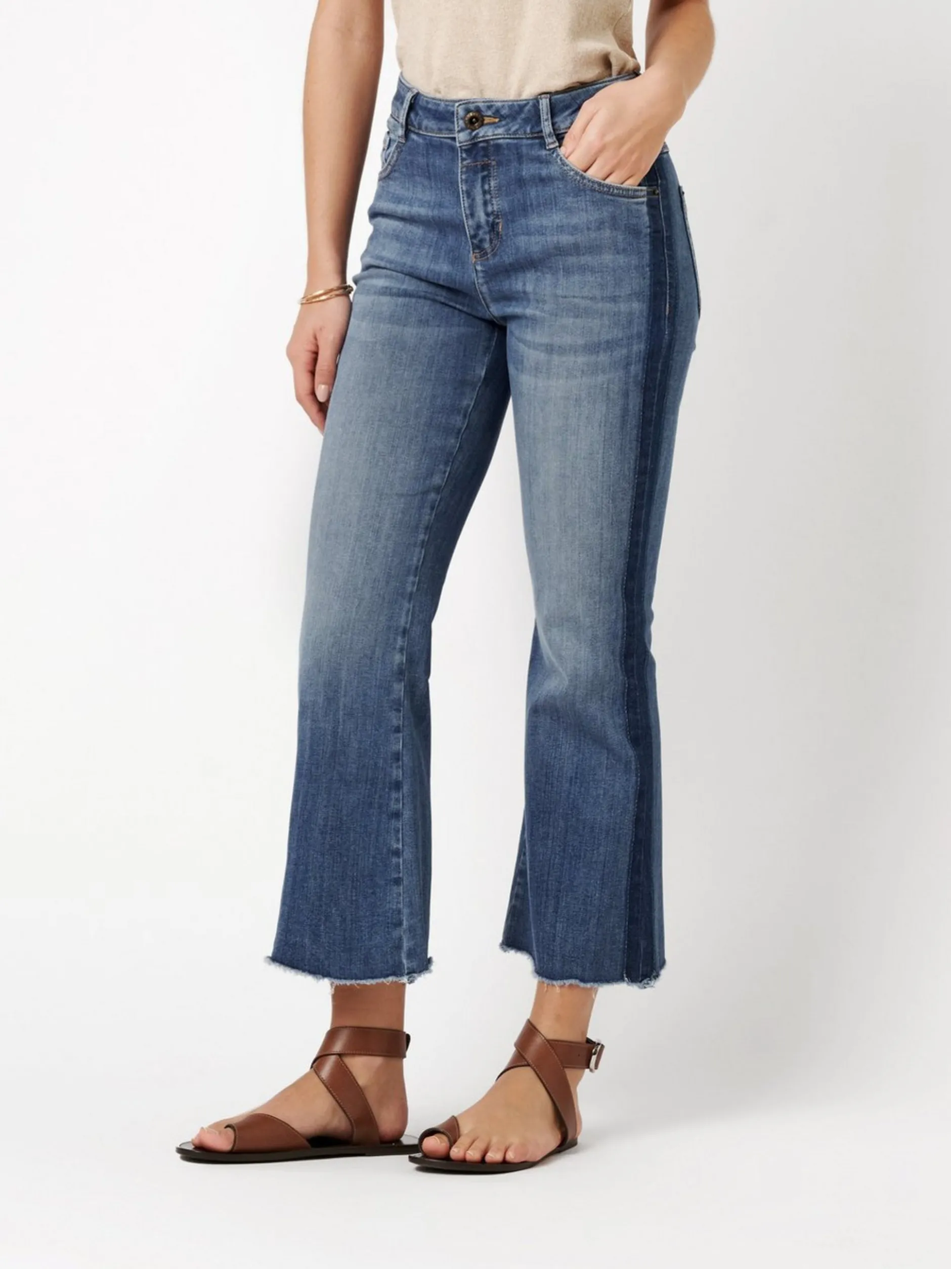 Rosner Damen Five-Pocket-Hose - Antonia Kick Galon in medium stone