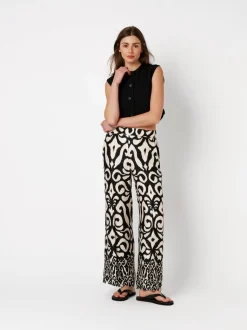 Rosner Damen Hose - Mara Wide in schwarz beige