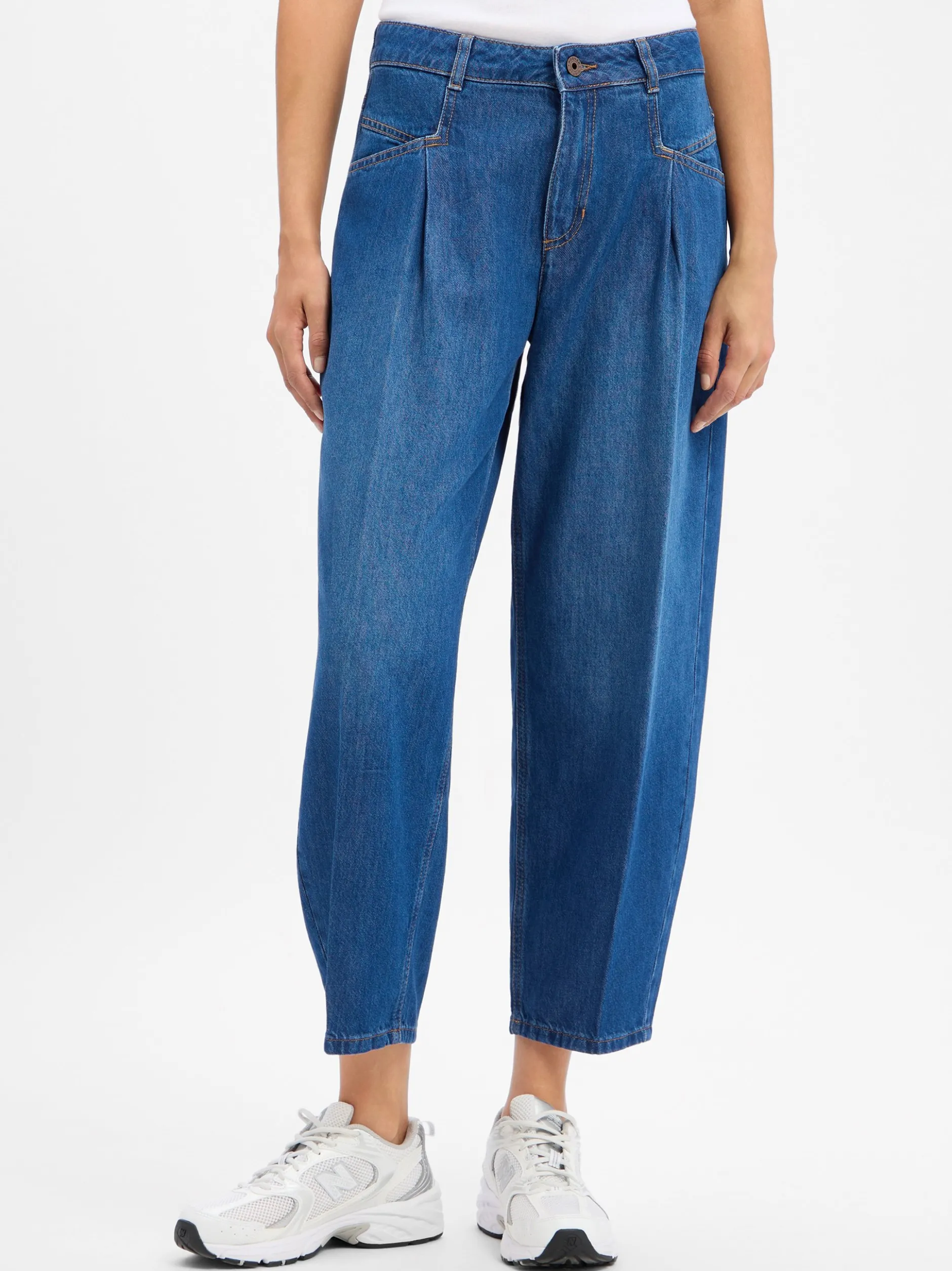 Rosner Damen Jeans - Mara Barrel Pleat in medium stone