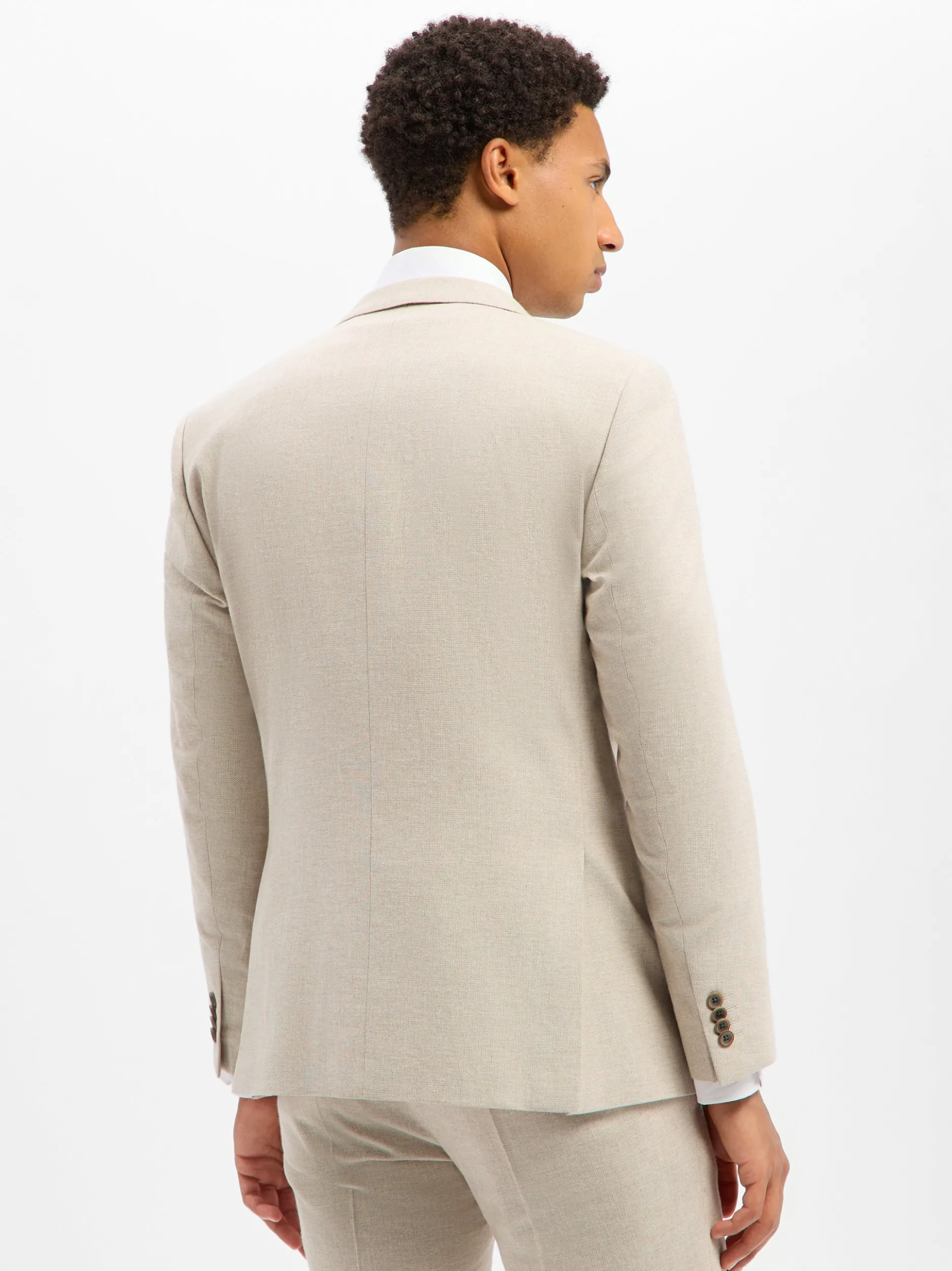 Roy Robson Herren Baukasten-Sakko mit Leinenanteil in beige