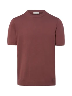 Roy Robson Herren Kurzarm-Feinstrickpullover in bordeaux