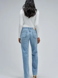 Salsa Jeans Damen Jeans - Low Rise Straight in medium stone