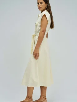 Salsa Jeans Damen Midikleid in vanille