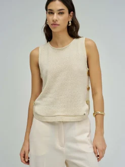 Salsa Jeans Damen Top in beige - Ausschnitt: Rundhals