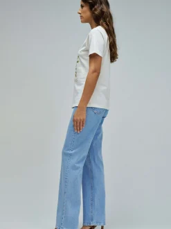Salsa Jeans Damen T-Shirt in ecru - Ausschnitt: Rundhals