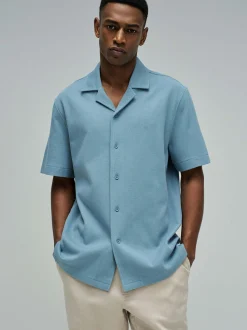 Salsa Jeans Herren Kurzarmhemd in blau - Ärmel: kurzarm