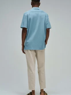Salsa Jeans Herren Kurzarmhemd in blau - Ärmel: kurzarm
