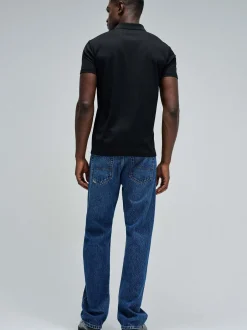 Salsa Jeans Herren Poloshirt in schwarz - Ärmel: kurzarm