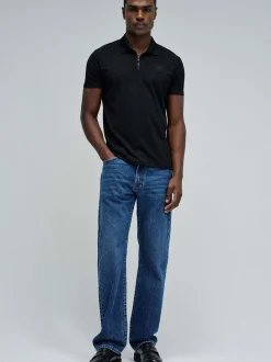 Salsa Jeans Herren Poloshirt in schwarz - Ärmel: kurzarm