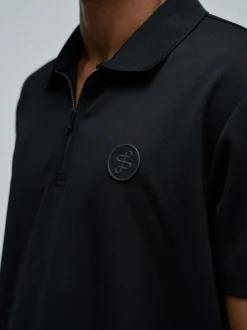 Salsa Jeans Herren Poloshirt in schwarz - Ärmel: kurzarm