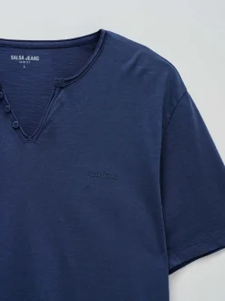 Salsa Jeans Herren T-Shirt in marine - Ärmel: kurzarm