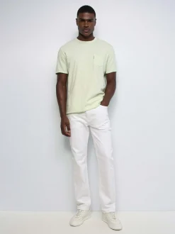 Salsa Jeans Herren T-Shirt - Slub Jersey Raw Edge in lind