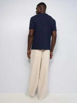 Salsa Jeans Herren T-Shirt - Slub Jersey Raw Edge in marine