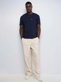 Salsa Jeans Herren T-Shirt - Slub Jersey Raw Edge in marine