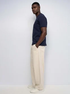 Salsa Jeans Herren T-Shirt - Slub Jersey Raw Edge in marine