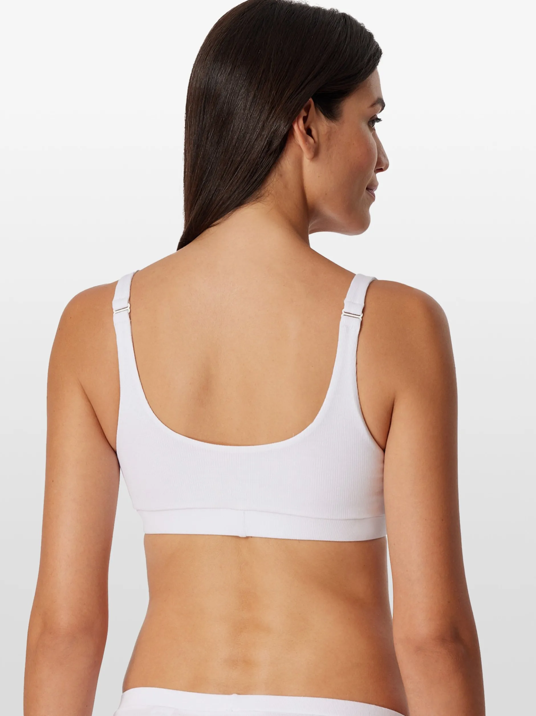 Schiesser Damen Bustier - Pure Rib in weiß