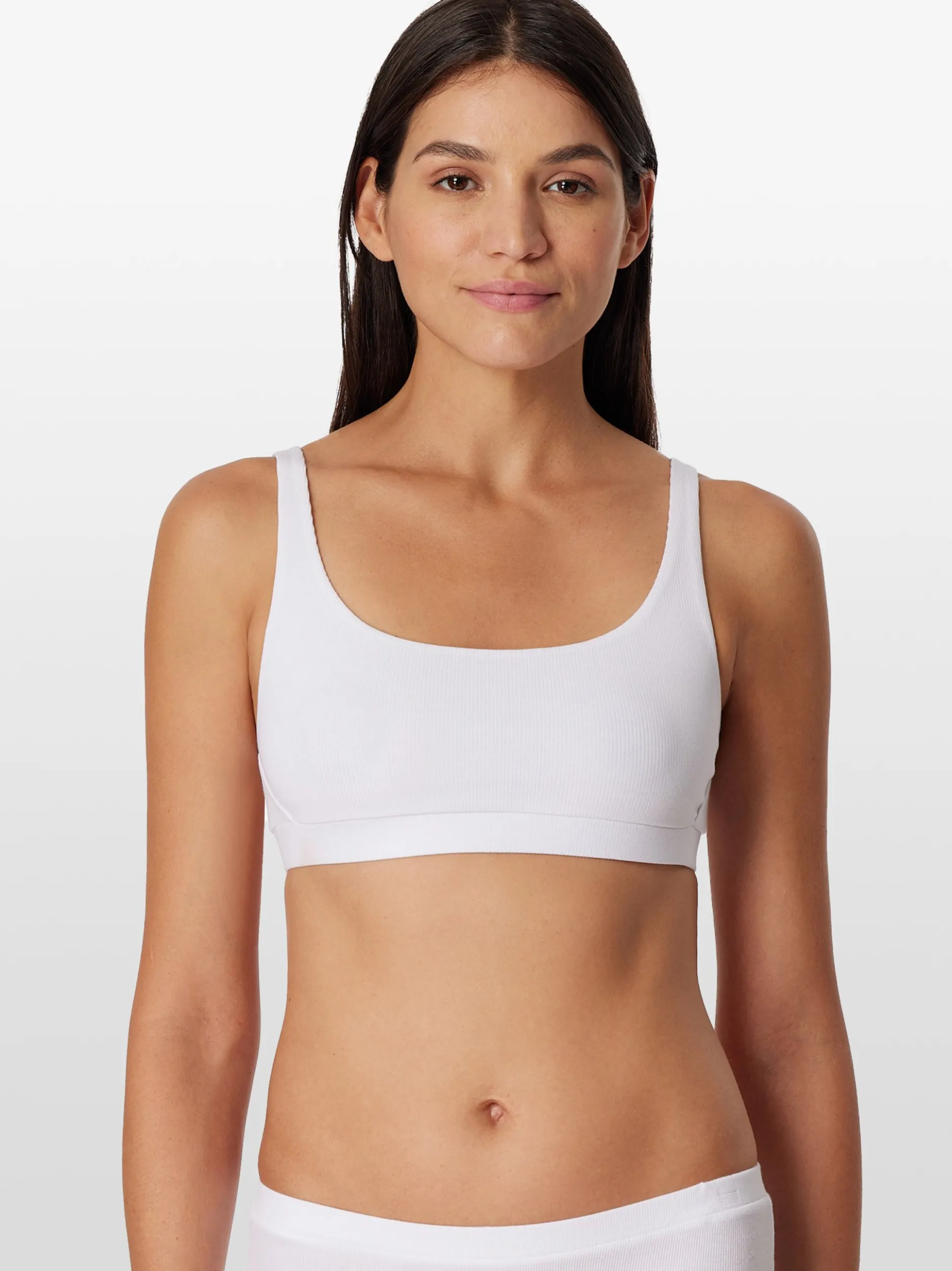 Schiesser Damen Bustier - Pure Rib in weiß