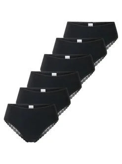 Schiesser Damen Slip 6er Pack in schwarz