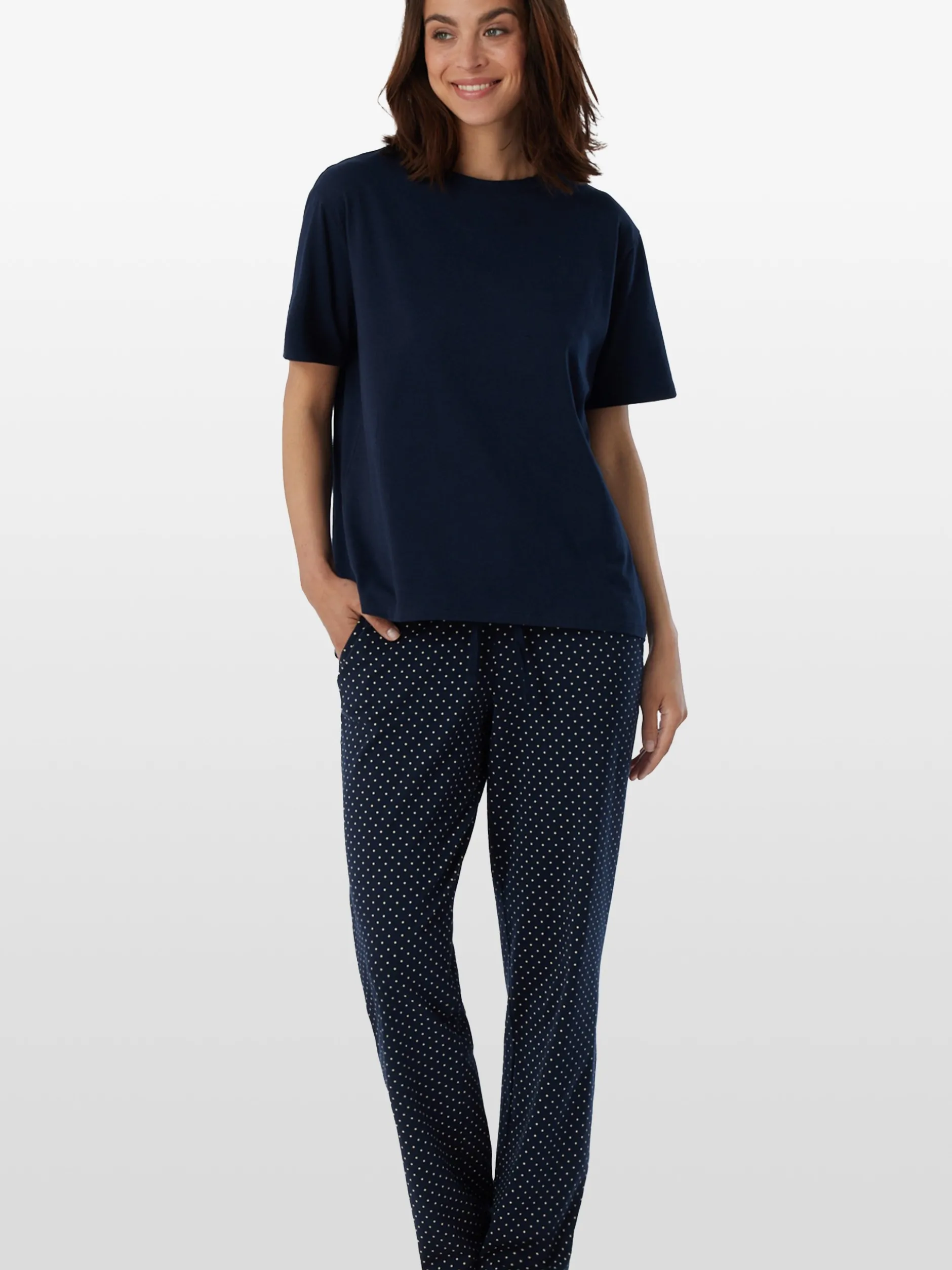 Schiesser Damen T-Shirt - Mix & Relax in marine