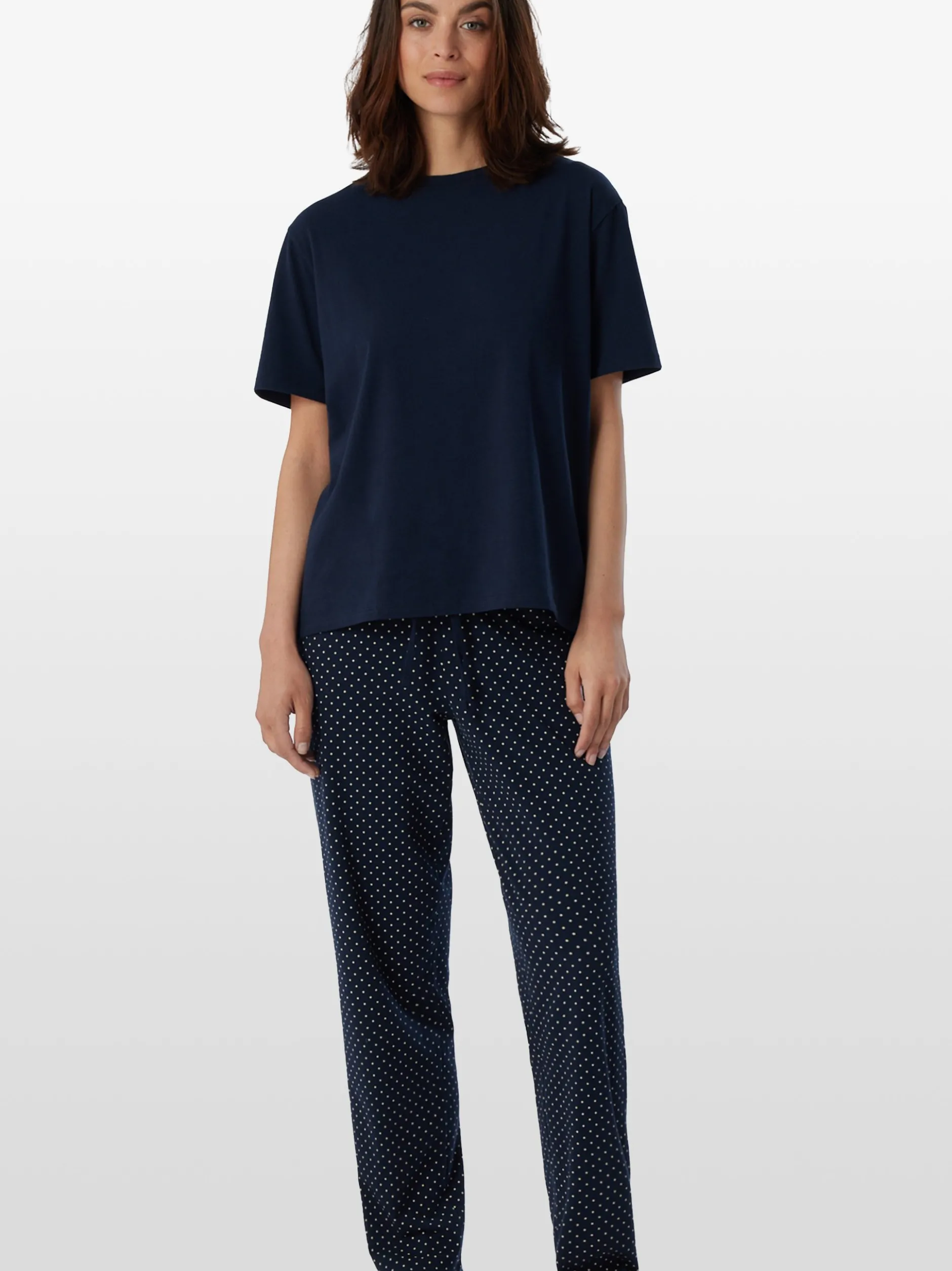 Schiesser Damen T-Shirt - Mix & Relax in marine