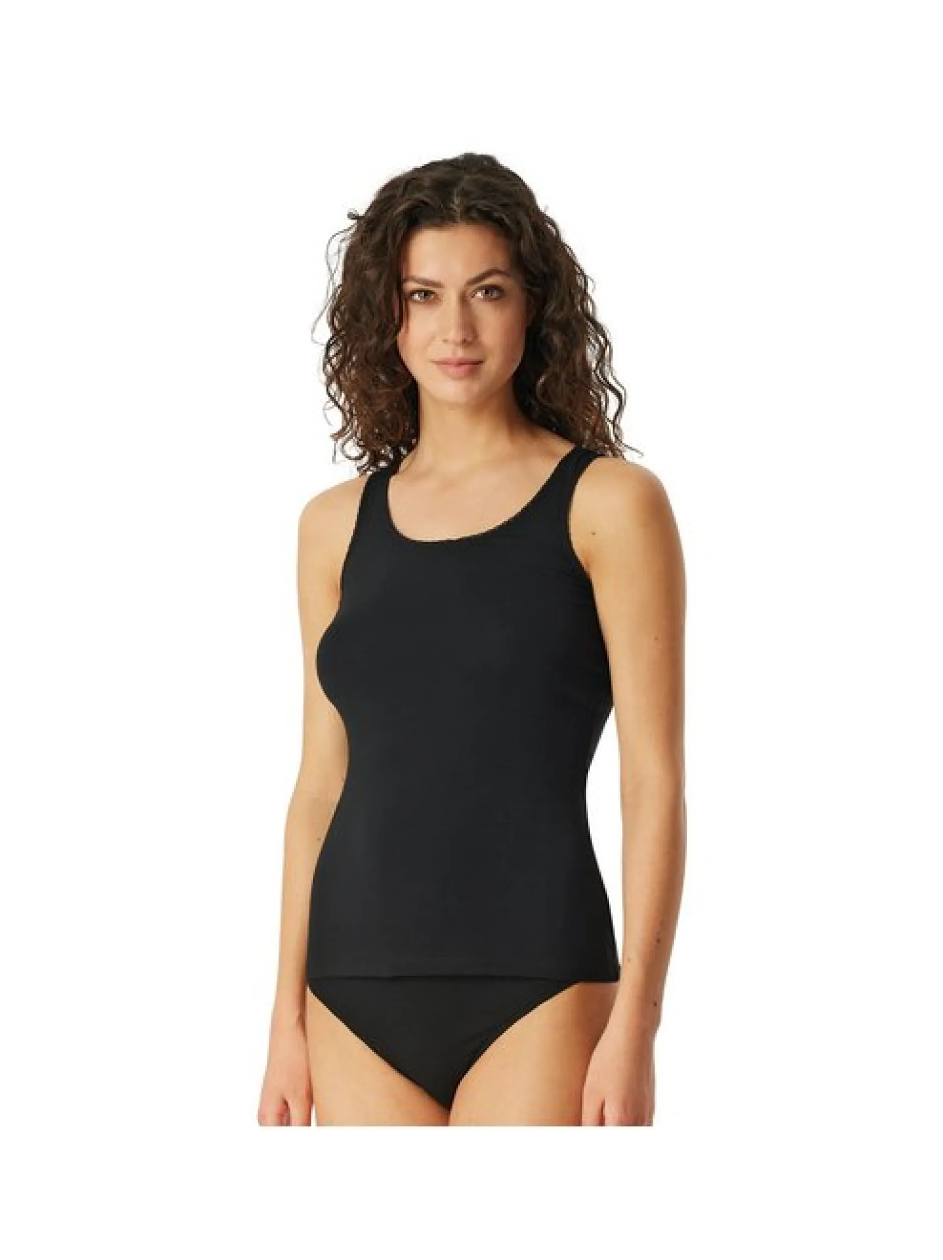 Schiesser Damen Unterhemd 4er Pack in schwarz