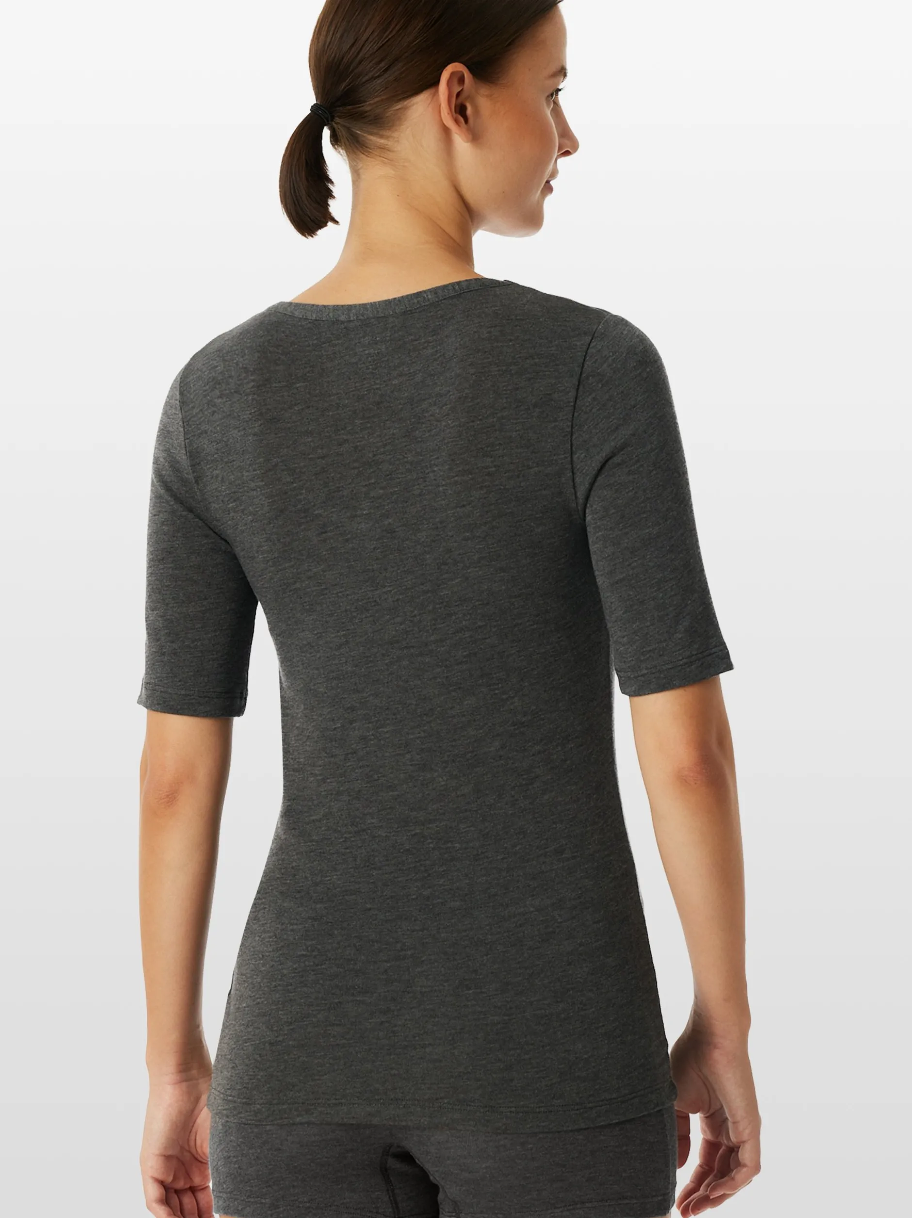 Schiesser Damen Unterziehshirt - Premium Warming in anthrazit