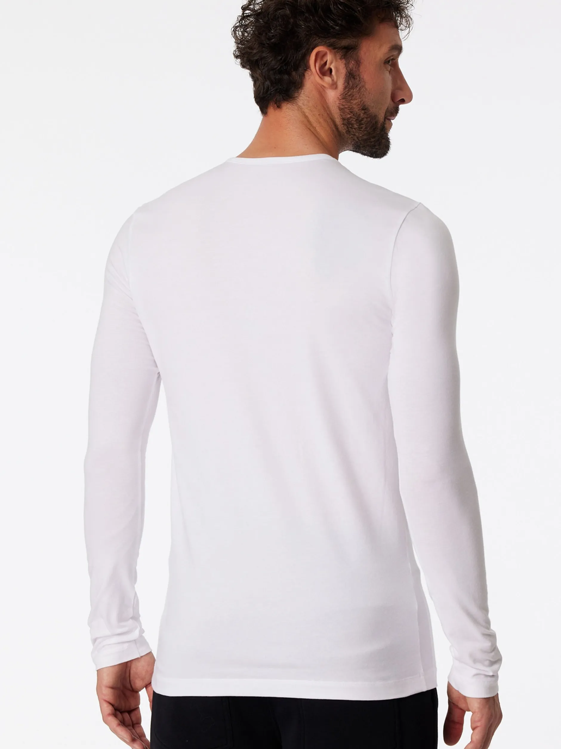 Schiesser Herren Longsleeve - 95/5 Originals in weiß