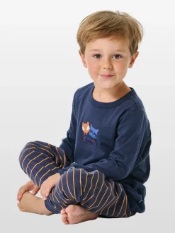 Schiesser Jungen Pyjama - Boys World in orange
