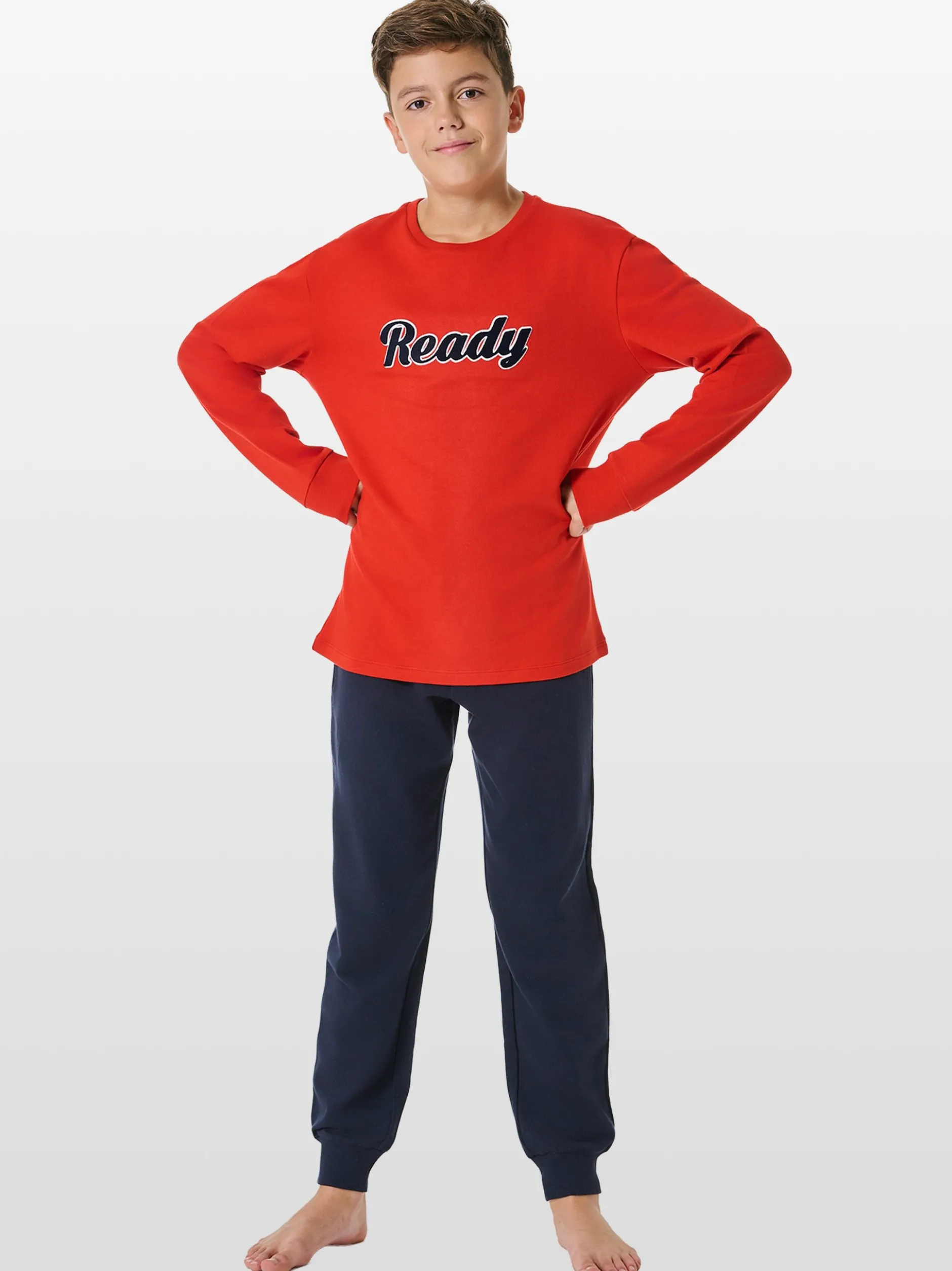 Schiesser Jungen Pyjama - Nightwear 3 in rot