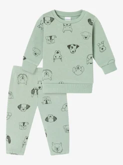 Schiesser Mädchen Pyjama - Baby Anzug Langarm in oliv