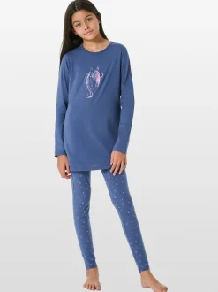 Schiesser Mädchen Pyjama - Horse World in blau