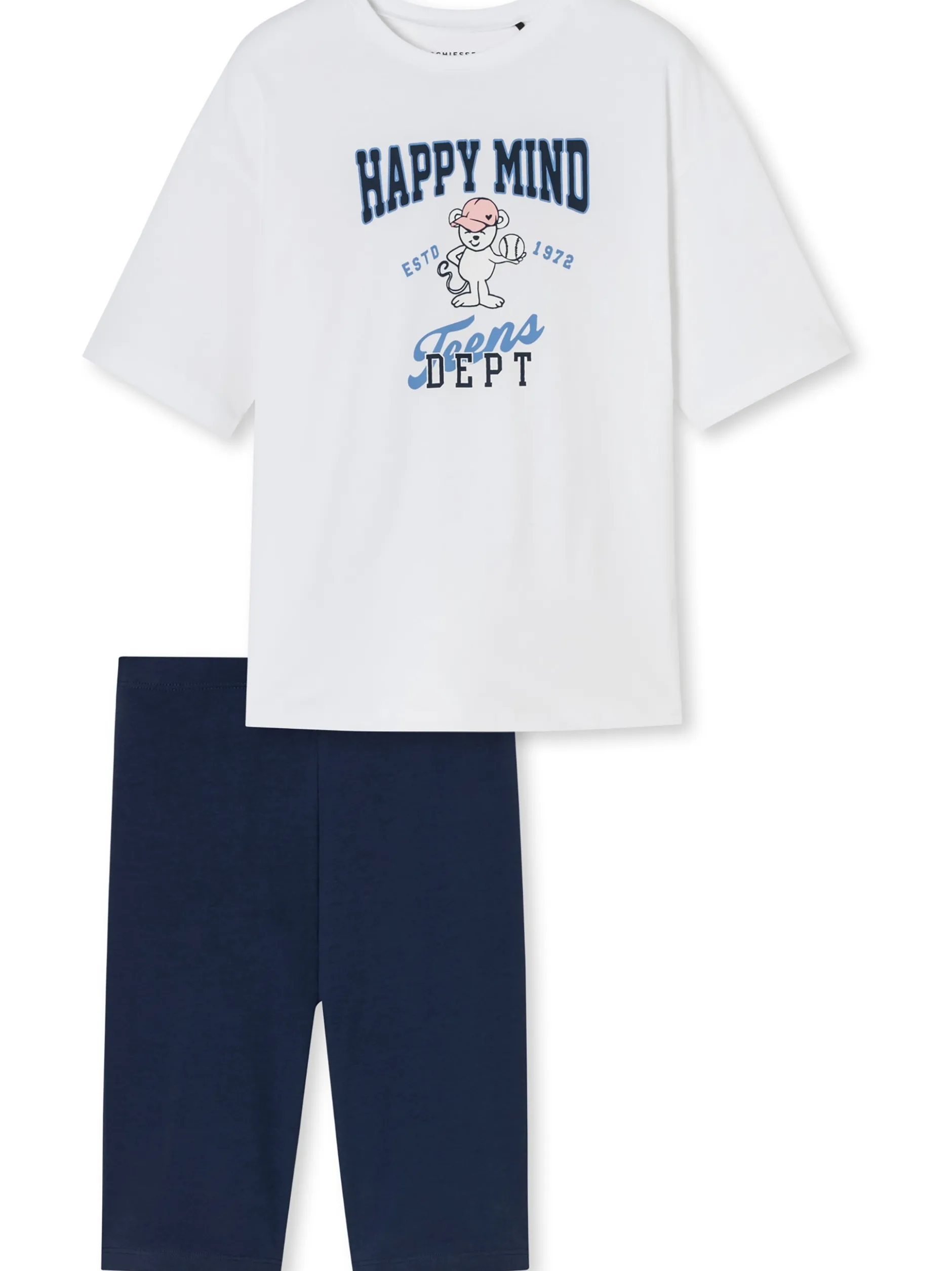 Schiesser Mädchen Pyjama - Organic Cotton in weiß