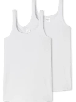 Schiesser Mädchen Tops - 2er-Pack Basic Kids in weiß