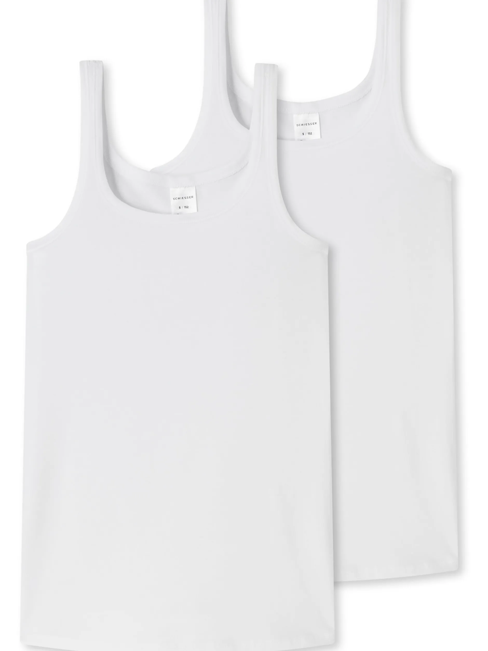 Schiesser Mädchen Tops - 2er-Pack Basic Kids in weiß