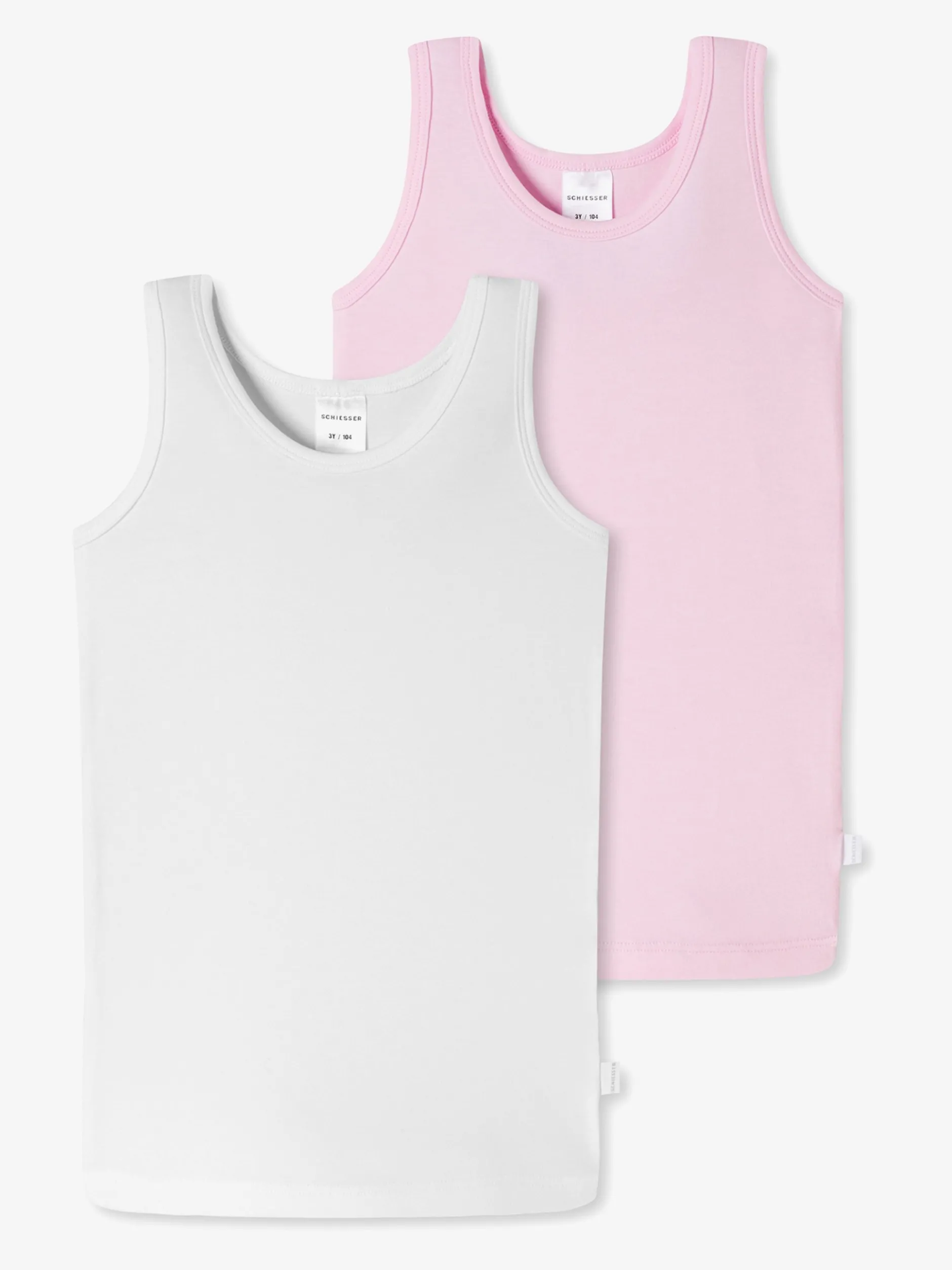 Schiesser Mädchen Unterhemden - 2er-Pack Basic Kids in rosa